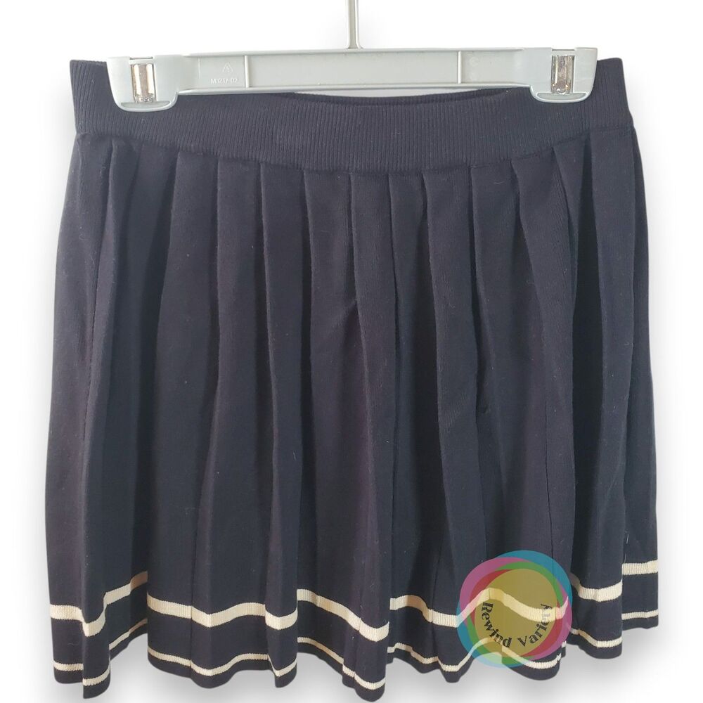 Lizette Collection Navy Knit Tennis Skirt XL Pleated